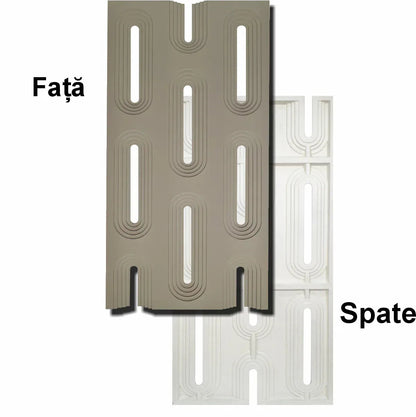 Set 4 x Panou Decorativ 3D, Naimeed D5766, ultrausor, design elegant, PU, 120 x 60 x 3 cm, Crem