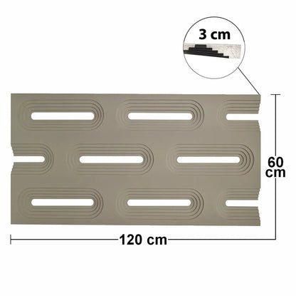 Set 8 x Panou Decorativ 3D, Naimeed D5766, ultrausor, design elegant, PU, 120 x 60 x 3 cm, Crem