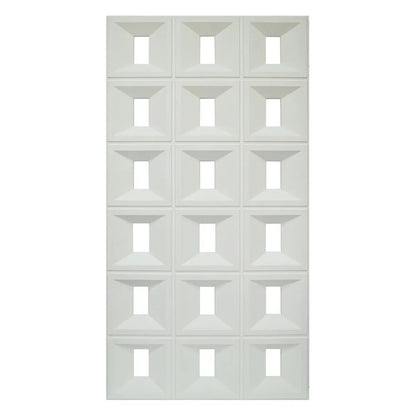 Set 8 x Panou Decorativ 3D, Naimeed D5767, ultrausor, design elegant, PU, 120 x 60 x 3 cm, Alb