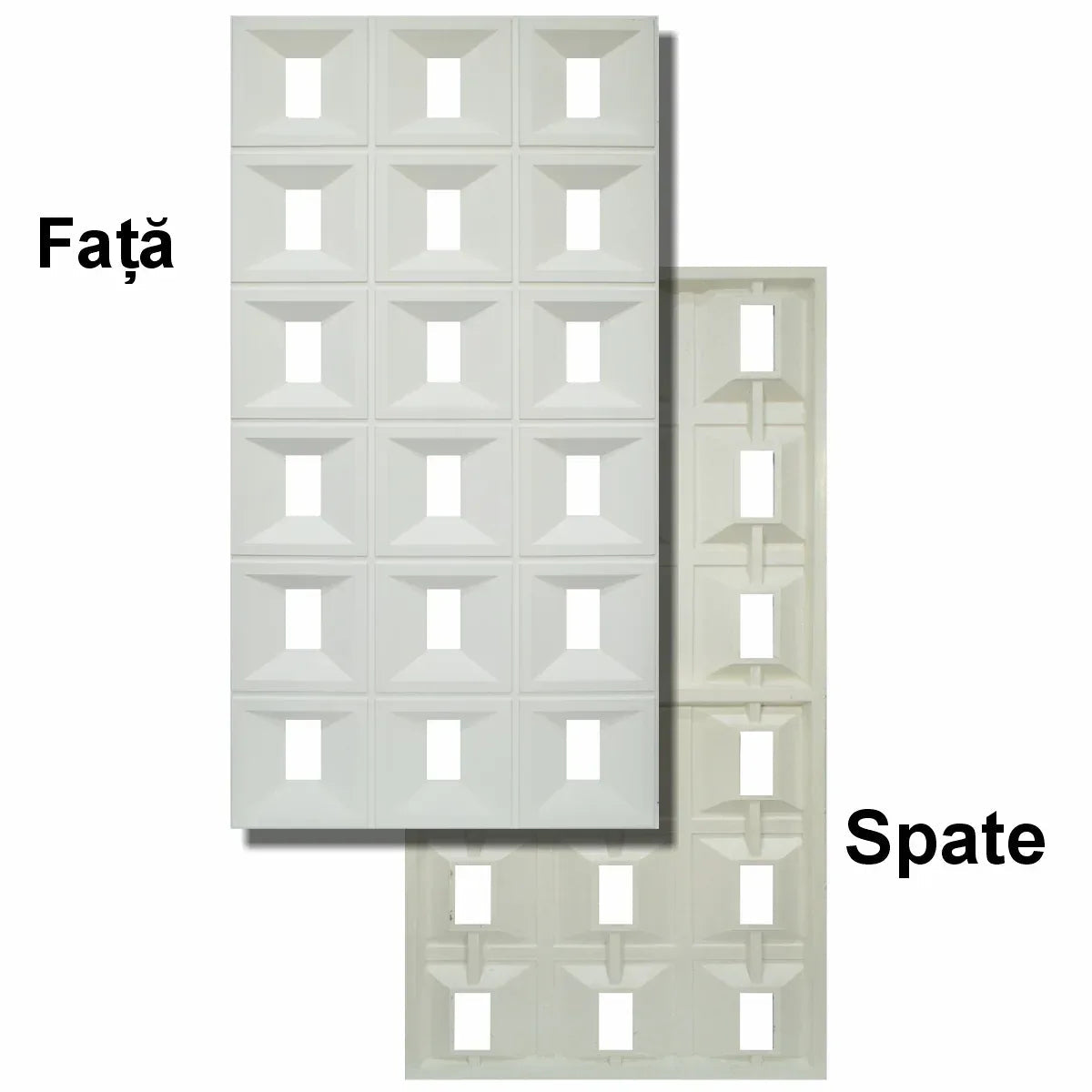Set 4 x Panou Decorativ 3D, Naimeed D5767, ultrausor, design elegant, PU, 120 x 60 x 3 cm, Alb