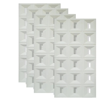 Set 4 x Panou Decorativ 3D, Naimeed D5767, ultrausor, design elegant, PU, 120 x 60 x 3 cm, Alb