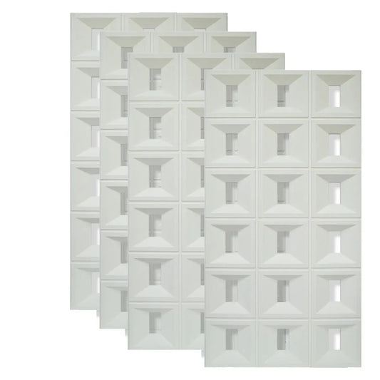 Set 4 x Panou Decorativ 3D, Naimeed D5767, ultrausor, design elegant, PU, 120 x 60 x 3 cm, Alb
