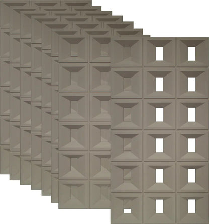 Set 8 x Panou Decorativ 3D, Naimeed D5769, ultrausor, design elegant, PU, 120 x 60 x 3 cm, Maro