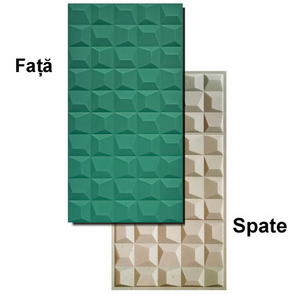 Set 5 x Panou Decorativ 3D, Naimeed D5772, ultrausor, design elegant, PU, 120 x 60 x 2.5 cm, Turcoaz