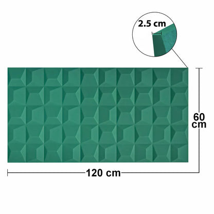 Set 6 x Panou Decorativ 3D, Naimeed D5772, ultrausor, design elegant, PU, 120 x 60 x 2.5 cm, Turcoaz