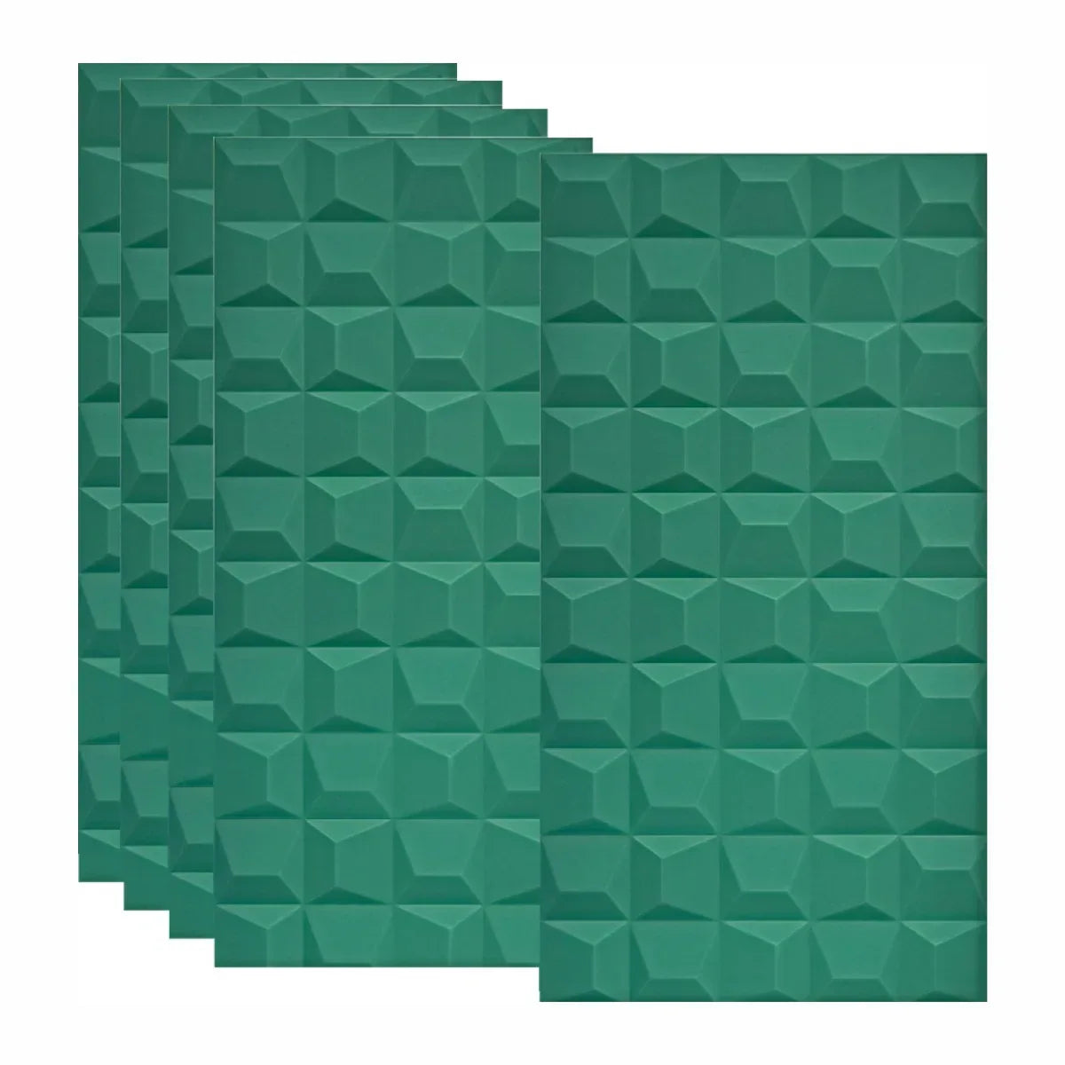 Set 5 x Panou Decorativ 3D, Naimeed D5772, ultrausor, design elegant, PU, 120 x 60 x 2.5 cm, Turcoaz