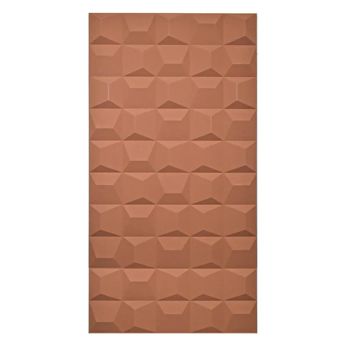 Set 12 x Panou Decorativ 3D, Naimeed D5773, ultrausor, design elegant, PU, 120 x 60 x 2.5 cm, Caramiziu inchis