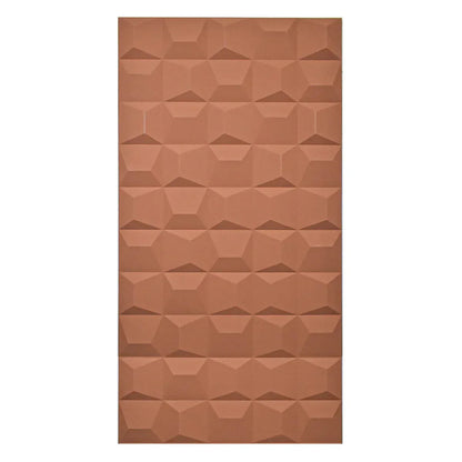 Set 12 x Panou Decorativ 3D, Naimeed D5773, ultrausor, design elegant, PU, 120 x 60 x 2.5 cm, Caramiziu inchis