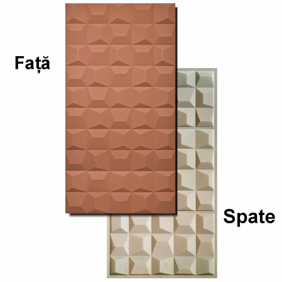 Set 6 x Panou Decorativ 3D, Naimeed D5773, ultrausor, design elegant, PU, 120 x 60 x 2.5 cm, Caramiziu inchis