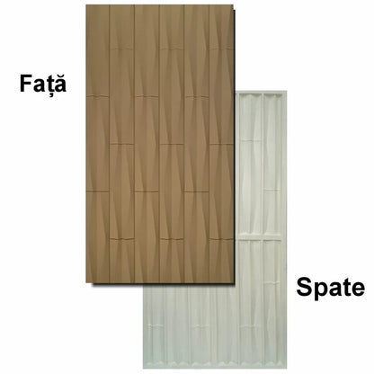 Set 6 x Panou Decorativ 3D, Naimeed D5774, ultrausor, design elegant, PU, 120 x 60 x 2.5 cm, Maro