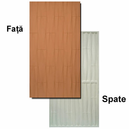 Set 5 x Panou Decorativ 3D, Naimeed D5775, ultrausor, design elegant, PU, 120 x 60 x 2.5 cm, Portocaliu