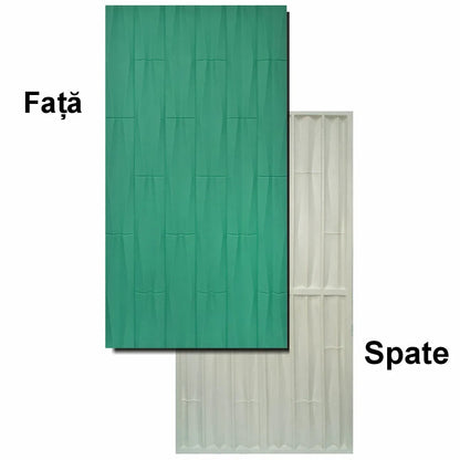 Set 12 x Panou Decorativ 3D, Naimeed D5776, ultrausor, design elegant, PU, 120 x 60 x 2.5 cm, Turcoaz