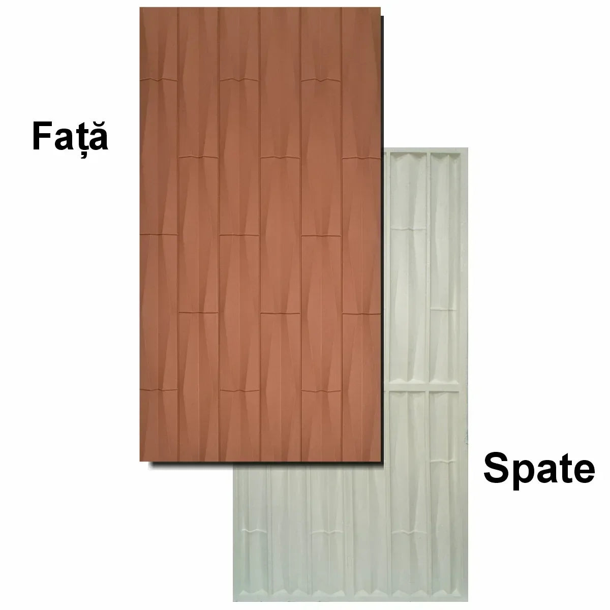 Set 5 x Panou Decorativ 3D, Naimeed D5777, ultrausor, design elegant, PU, 120 x 60 x 2.5 cm, Caramiziu