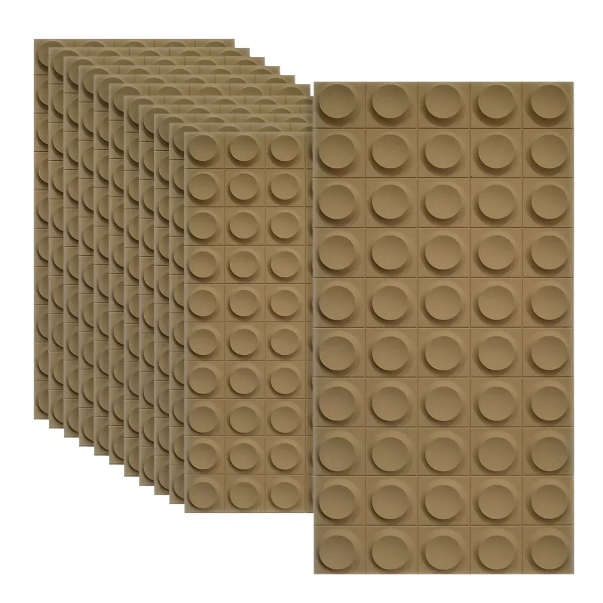 Set 12 x Panou Decorativ 3D, Naimeed D5778, ultrausor, design elegant, PU, 120 x 60 x 2.5 cm, Maro