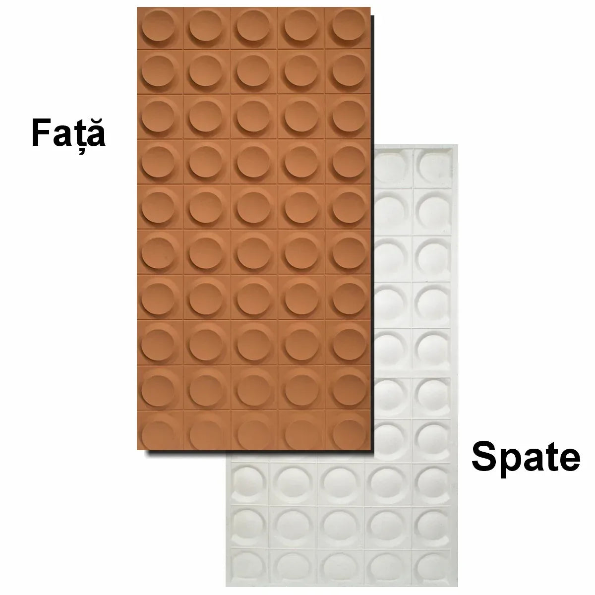 Set 6 x Panou Decorativ 3D, Naimeed D5779, ultrausor, design elegant, PU, 120 x 60 x 2.5 cm, Portocaliu