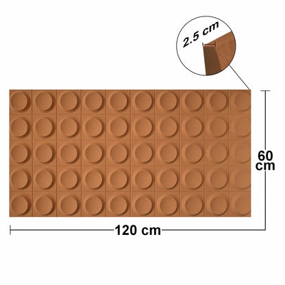 Set 6 x Panou Decorativ 3D, Naimeed D5779, ultrausor, design elegant, PU, 120 x 60 x 2.5 cm, Portocaliu