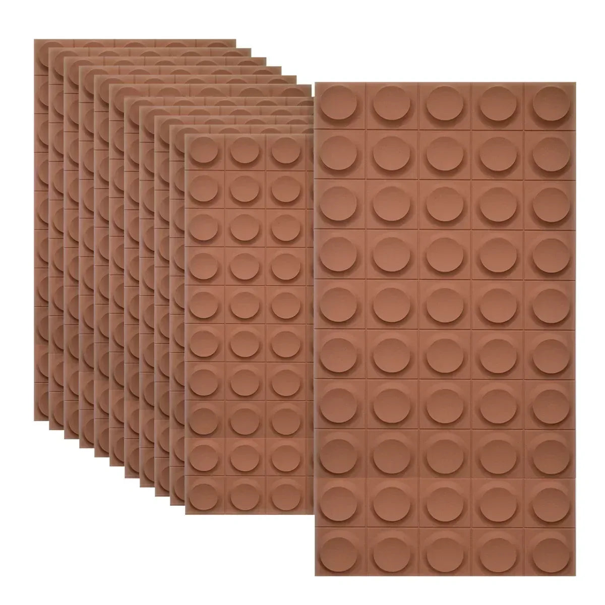 Set 12 x Panou Decorativ 3D, Naimeed D5781, ultrausor, design elegant, PU, 120 x 60 x 2.5 cm, Caramiziu