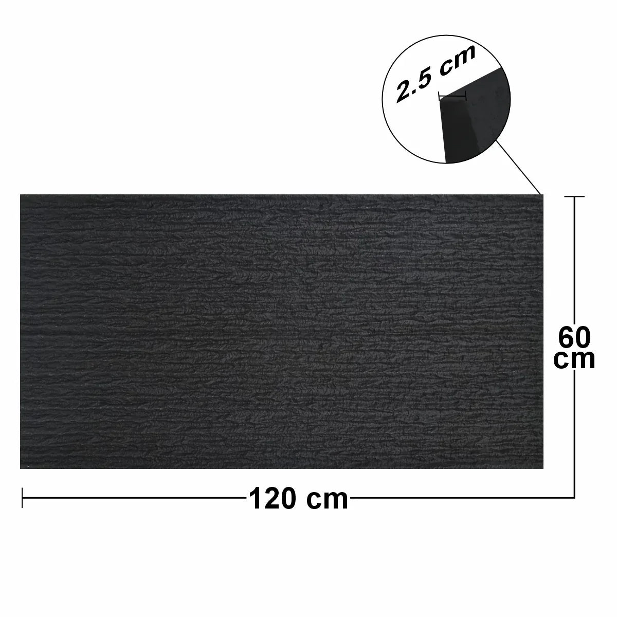 Set 12 x Panou Decorativ 3D, Naimeed D5785, ultrausor, design modern, PU, 120 x 60 x 2.5 cm, Negru