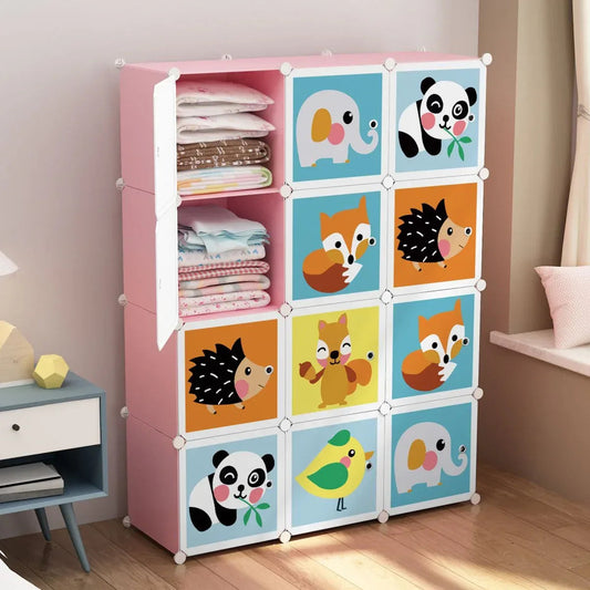 Dulap Modular Copii, 12 Usi, D5800, Roz
