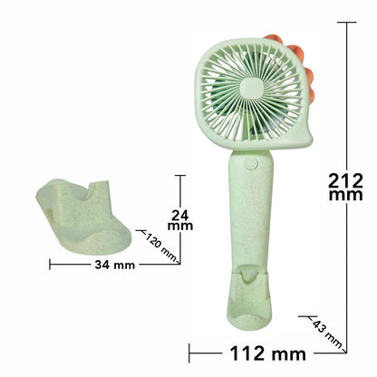 Ventilator, cu acumulator, Naimeed D5827, USB, Verde, 112x212x43 mm