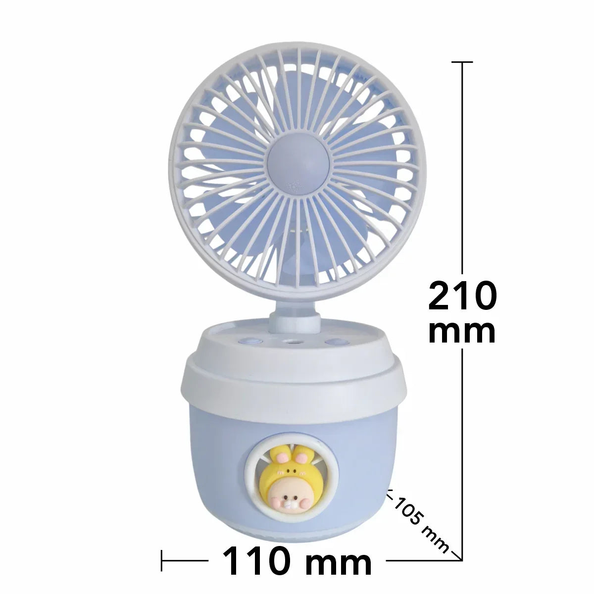 Ventilator si Umidificator, cu acumulator, Naimeed D5833, USB, Albastru, 110x210x105mm