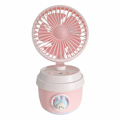 Ventilator si Umidificator, cu acumulator, Naimeed D5834, USB, Roz, 110x210x105mm