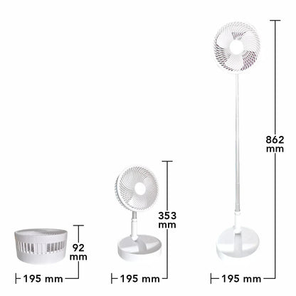 Ventilator, cu acumulator, Naimeed D5837, USB, Alb, 195x862x195mm