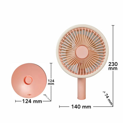 Ventilator, cu acumulator, Naimeed D5845, USB, Roz, 140x230x74mm