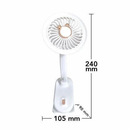 Ventilator, cu acumulator, Naimeed D5862, USB, Alb, 105x240x90mm