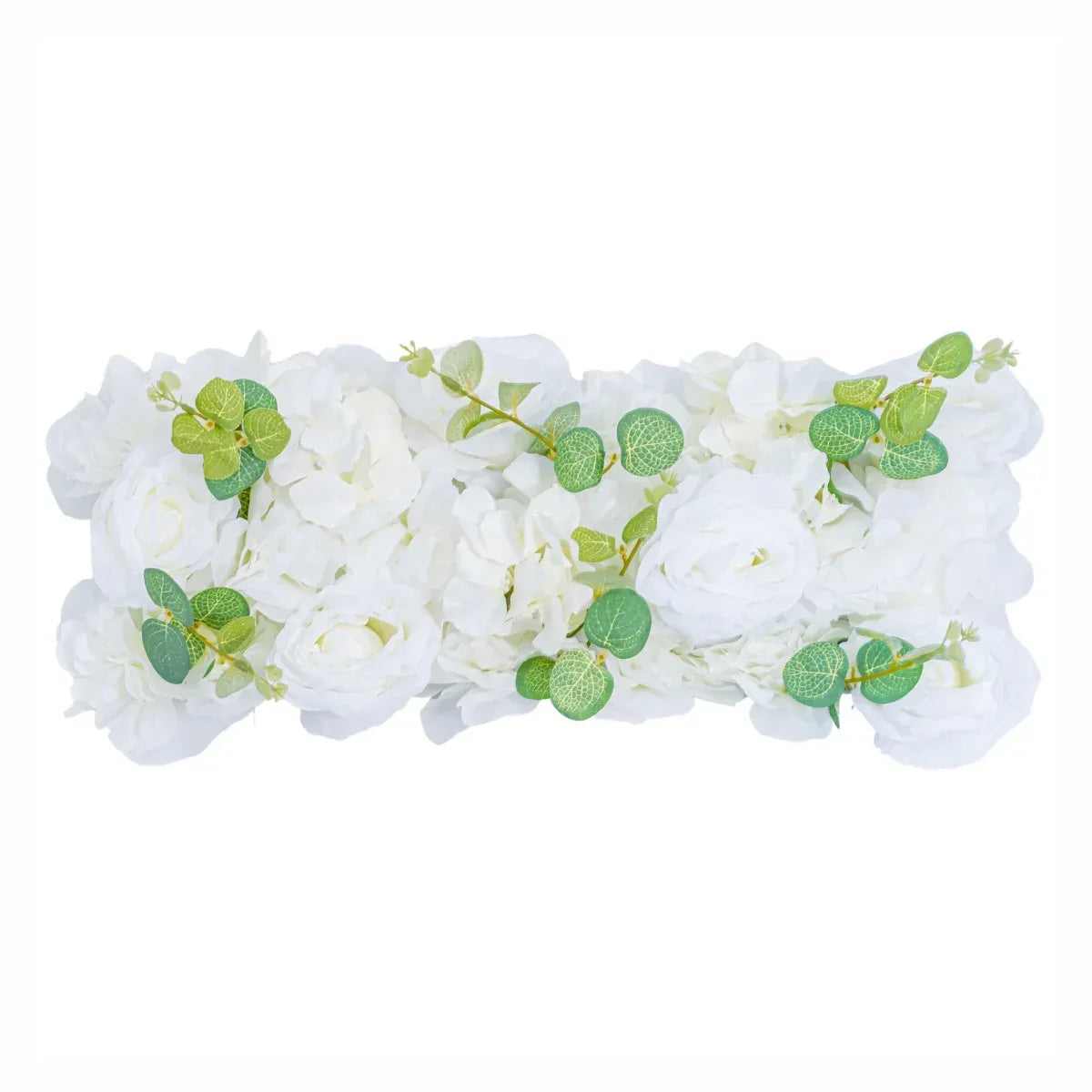 Panou din plante artificiale cu flori, Naimeed D5907, Alb, 250x100mm