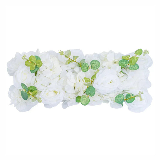Panou din plante artificiale cu flori, Naimeed D5907, Alb, 250x100mm