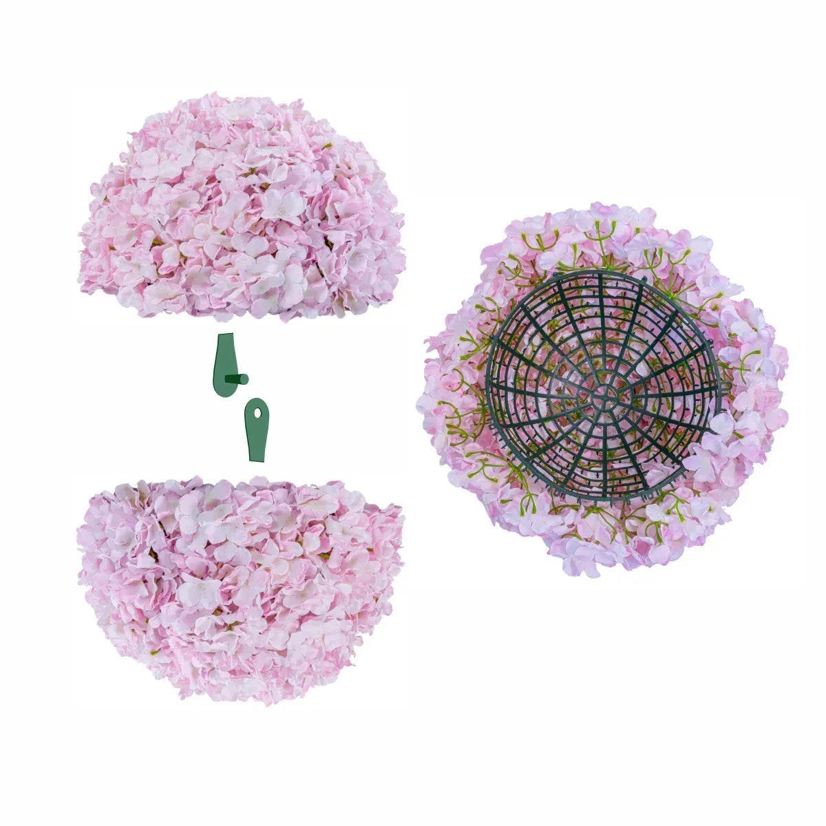 Sfera din plante artificiale, cu flori, Naimeed D5916, Roz, 300mm