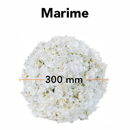 Sfera din plante artificiale, cu flori, Naimeed D5918, Alb, 300mm