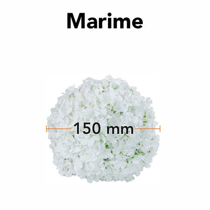 Sfera din plante artificiale, cu flori, Naimeed D5923, Alb, 150mm