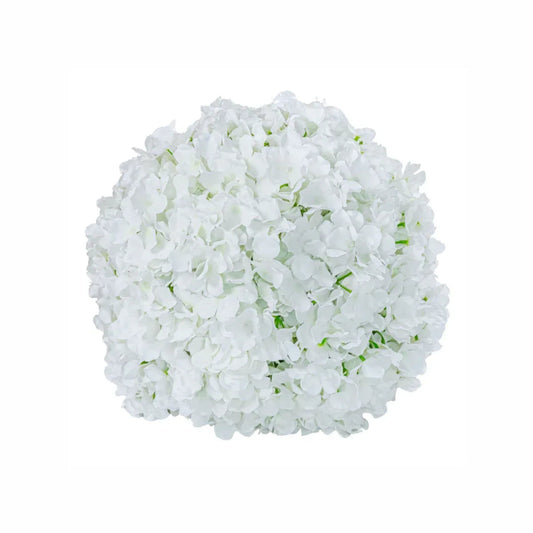 Sfera din plante artificiale, cu flori, Naimeed D5927, Alb, 100mm