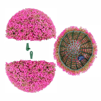 Sfera din plante artificiale, cu flori, Naimeed D5941, Roz Inchis, 150mm