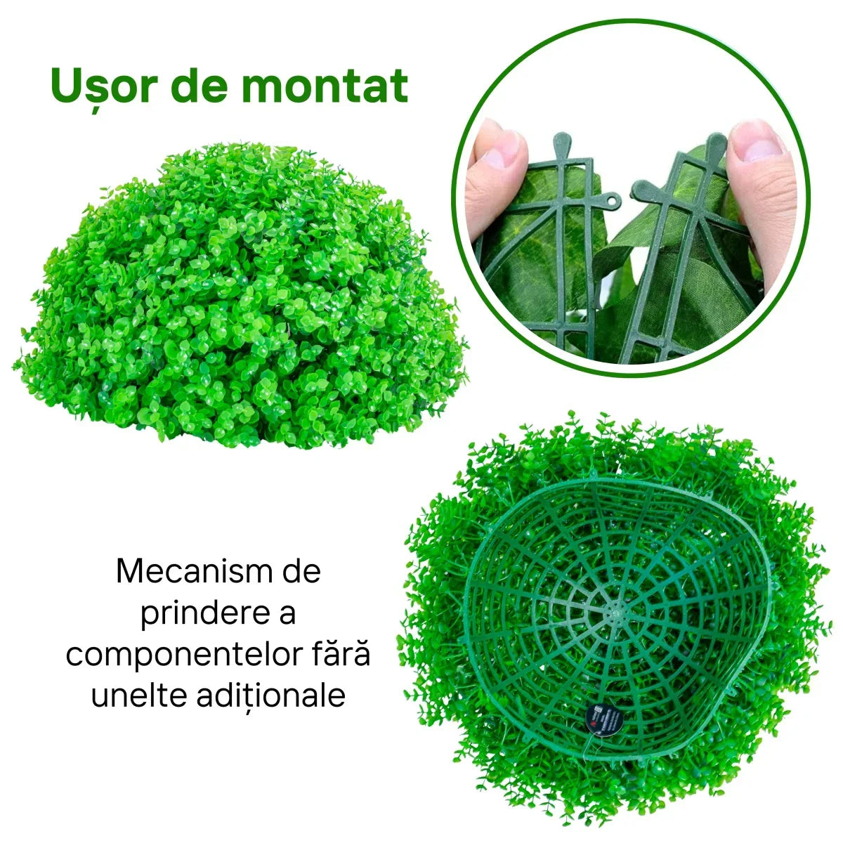 Sfera din plante artificiale, Naimeed D5956, Verde, 200mm