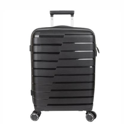 Troler voiaj Mare L, StowAway, Naimeed D5962, 4 roti duble 360 grade, PP, inchidere cifru, Negru, 44x26x61cm