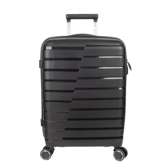 Troler voiaj Mare L, StowAway, Naimeed D5962, 4 roti duble 360 grade, PP, inchidere cifru, Negru, 44x26x61cm