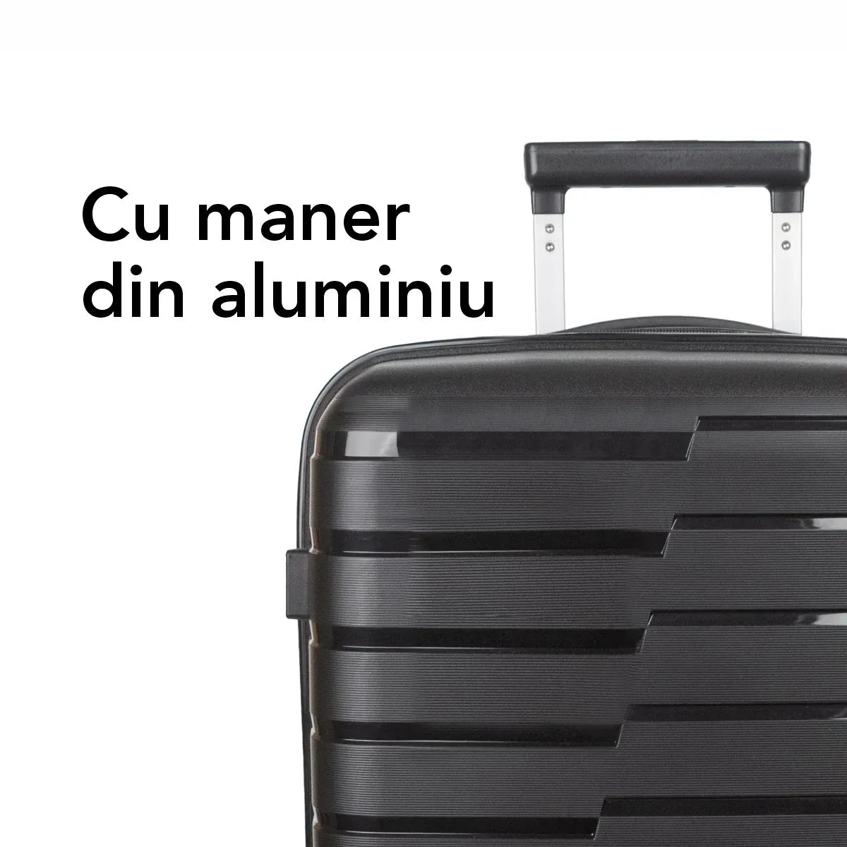 Troler voiaj Mare L, StowAway, Naimeed D5962, 4 roti duble 360 grade, PP, inchidere cifru, Negru, 44x26x61cm