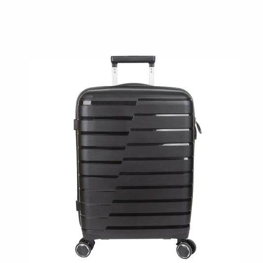 Troler voiaj Mic S, StowAway, Naimeed D5962, 4 roti duble 360 grade detasabile , PP, inchidere cifru, Negru, 37x20x48cm
