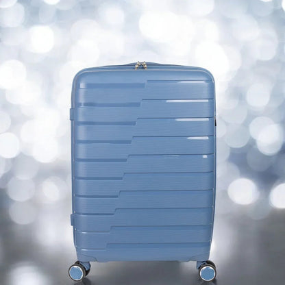 Troler voiaj Mediu M, StowAway, Naimeed D5963, 4 roti duble 360 grade, PP, inchidere cifru, Albastru, 39x22x51cm