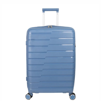 Troler voiaj Mare L, StowAway, Naimeed D5963, 4 roti duble 360 grade , PP, inchidere cifru, Albastru, 44x26x61cm