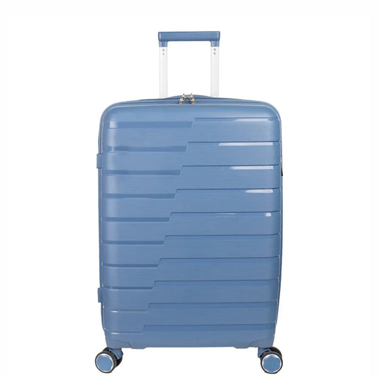 Troler voiaj Mare L, StowAway, Naimeed D5963, 4 roti duble 360 grade , PP, inchidere cifru, Albastru, 44x26x61cm