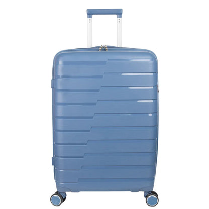 Troler voiaj Mare XL, StowAway, Naimeed D5963, 4 roti duble 360 grade detasabile , PP, inchidere cifru, Albastru, 51x29.5x70cm