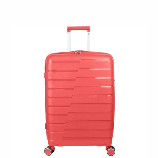 Troler voiaj Mic S, StowAway, Naimeed D5964, 4 roti duble 360 grade detasabile , PP, inchidere cifru, Rosu, 37x20x48cm