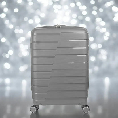 Troler voiaj Mare L, StowAway, Naimeed D5965, 4 roti duble 360 grade, PP, inchidere cifru, Gri, 44x26x61cm