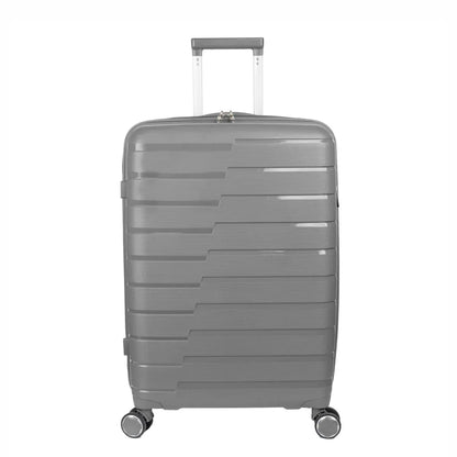 Troler voiaj Mare L, StowAway, Naimeed D5965, 4 roti duble 360 grade, PP, inchidere cifru, Gri, 44x26x61cm