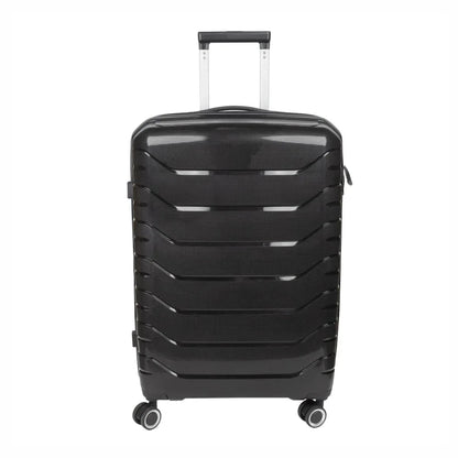 Troler voiaj Mare L, StowAway, Naimeed D5966, 4 roti duble 360 grade detasabile , PP, inchidere cifru, Negru, 44x26x61cm
