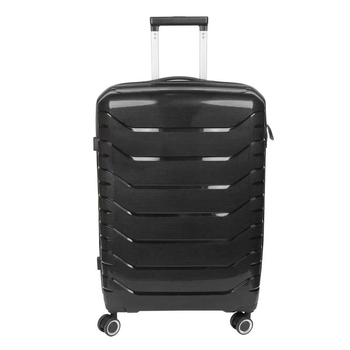 Troler voiaj Mare XL, StowAway, Naimeed D5966, 4 roti duble 360 grade detasabile , PP, inchidere cifru, Negru, 51x29.5x70cm